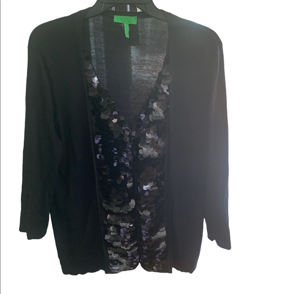 LOGO black sequin sweater in L.
